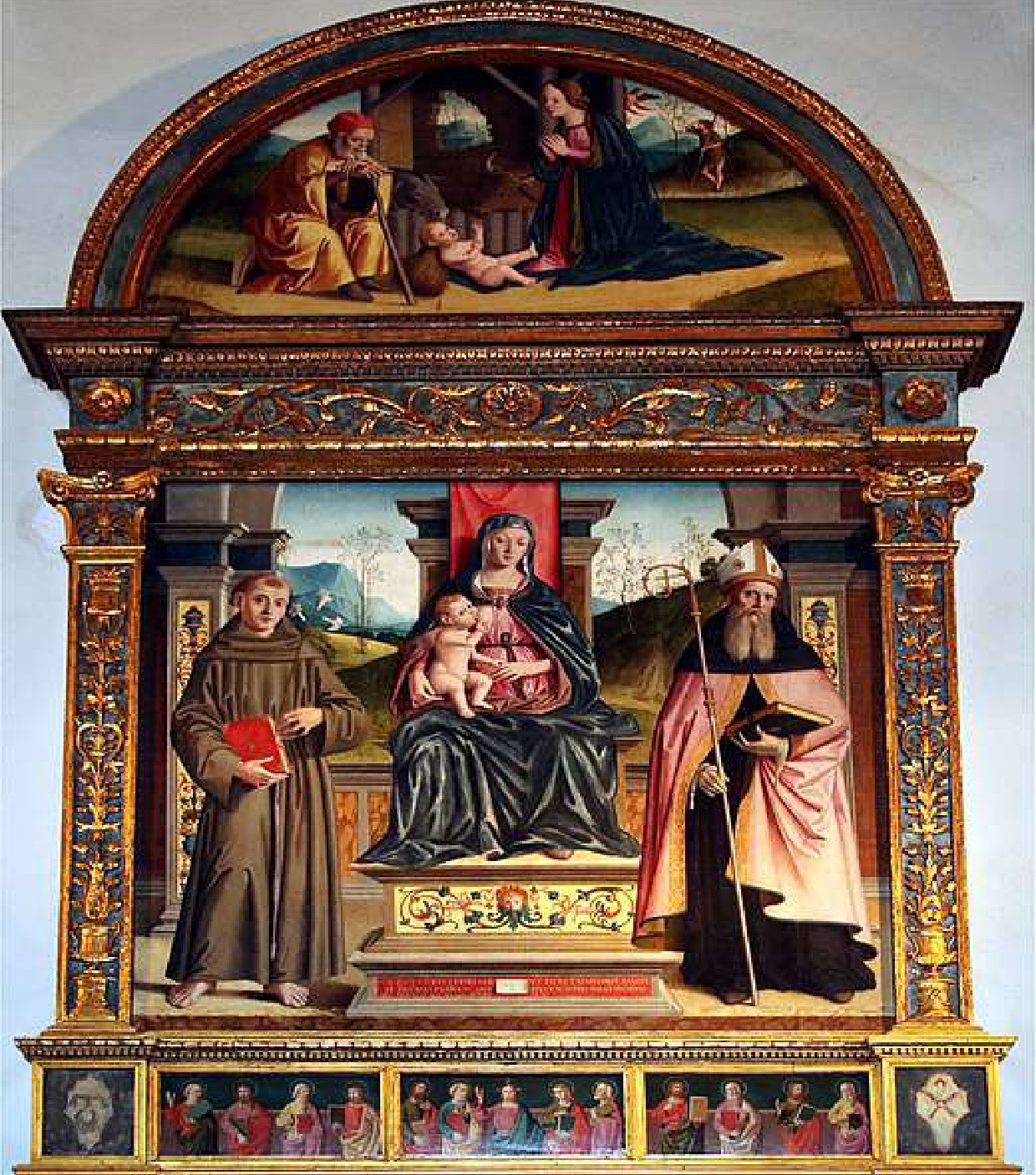 The Blessed Virgin with Saints Augustine and Antonio da Padova (Marco Palmezzano)